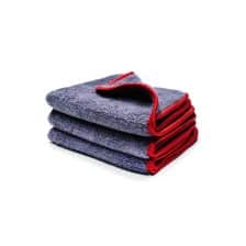 Toalha de Microfibra Cinza Borda Vermelha - MaxShine